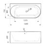 Orion DL 160x75 wit-zwart