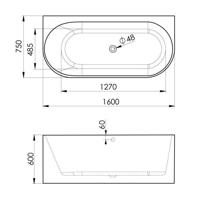 Orion DL 160x75 wit-zwart